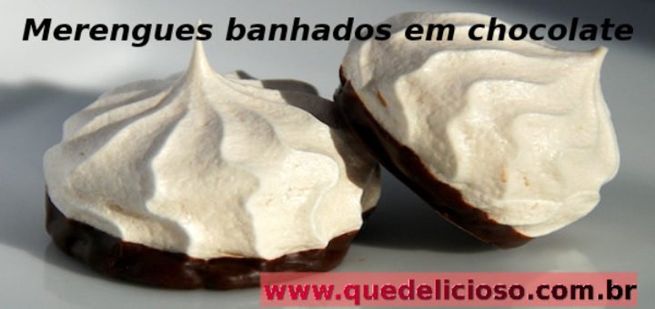 Merengues banhados em chocolate